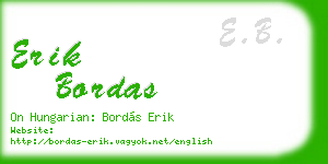 erik bordas business card